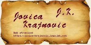 Jovica Krajnović vizit kartica